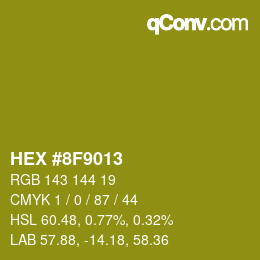 カラーコード: HEX #8F9013 | qconv.com