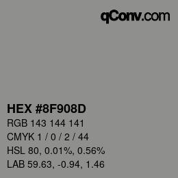 Color code: HEX #8F908D | qconv.com