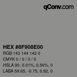 Color code: HEX #8F908E00 | qconv.com