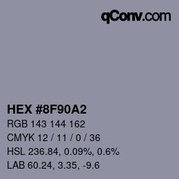 Color code: HEX #8F90A2 | qconv.com