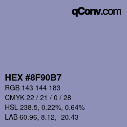 Color code: HEX #8F90B7 | qconv.com