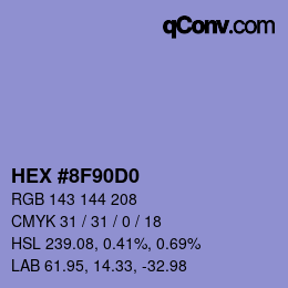 Color code: HEX #8F90D0 | qconv.com