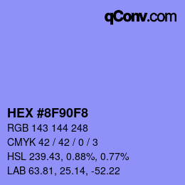 Color code: HEX #8F90F8 | qconv.com