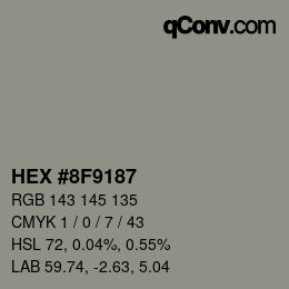 Color code: HEX #8F9187 | qconv.com