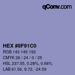 Color code: HEX #8F91C0 | qconv.com