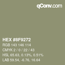 カラーコード: HEX #8F9272 | qconv.com