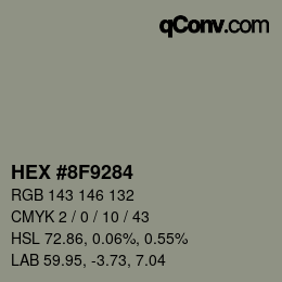 颜色代码: HEX #8F9284 | qconv.com
