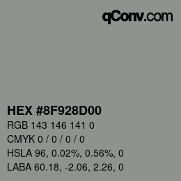 Color code: HEX #8F928D00 | qconv.com