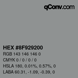 Color code: HEX #8F929200 | qconv.com