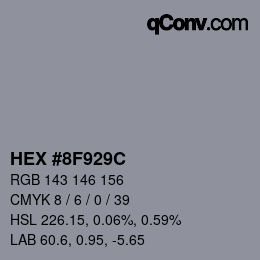 Color code: HEX #8F929C | qconv.com