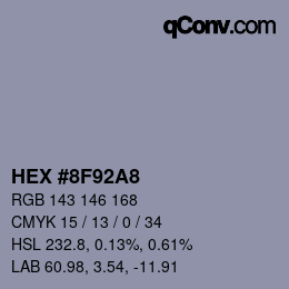 Color code: HEX #8F92A8 | qconv.com