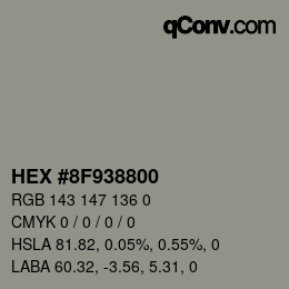 Color code: HEX #8F938800 | qconv.com
