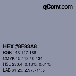 Color code: HEX #8F93A8 | qconv.com