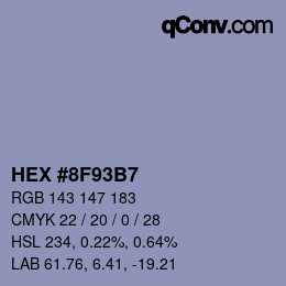 颜色代码: HEX #8F93B7 | qconv.com