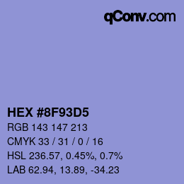 Color code: HEX #8F93D5 | qconv.com