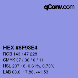 カラーコード: HEX #8F93E4 | qconv.com