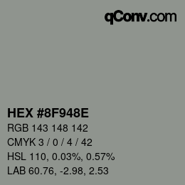 Color code: HEX #8F948E | qconv.com