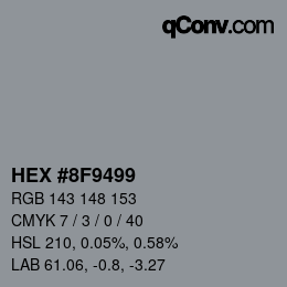 Código de color: HEX #8F9499 | qconv.com