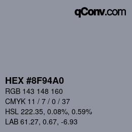 カラーコード: HEX #8F94A0 | qconv.com