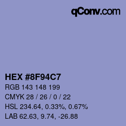 Código de color: HEX #8F94C7 | qconv.com