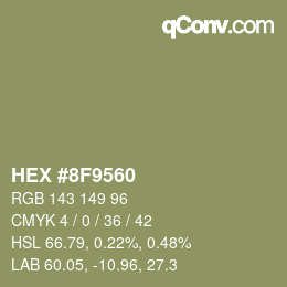 Farbcode: HEX #8F9560 | qconv.com