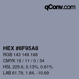 颜色代码: HEX #8F95A8 | qconv.com