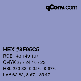 カラーコード: HEX #8F95C5 | qconv.com