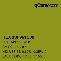 Farbcode: HEX #8F961C00 | qconv.com
