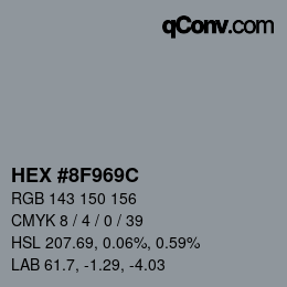 Color code: HEX #8F969C | qconv.com