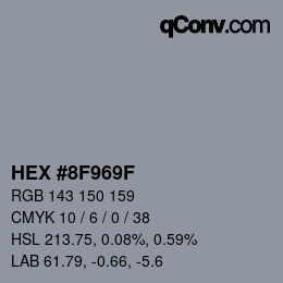 Farbcode: HEX #8F969F | qconv.com