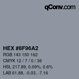 カラーコード: HEX #8F96A2 | qconv.com