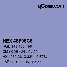 Color code: HEX #8F96C6 | qconv.com