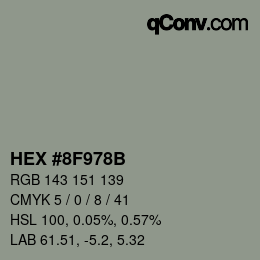 Color code: HEX #8F978B | qconv.com