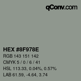 Color code: HEX #8F978E | qconv.com