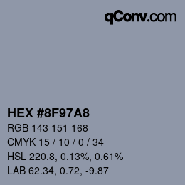 Color code: HEX #8F97A8 | qconv.com
