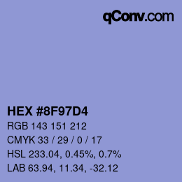 カラーコード: HEX #8F97D4 | qconv.com