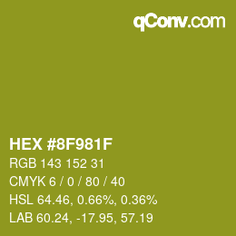 Color code: HEX #8F981F | qconv.com