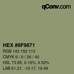 Color code: HEX #8F9871 | qconv.com
