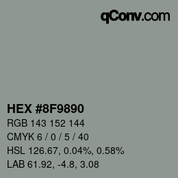 Color code: HEX #8F9890 | qconv.com