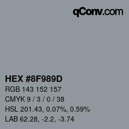 Color code: HEX #8F989D | qconv.com
