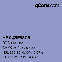 カラーコード: HEX #8F98C6 | qconv.com