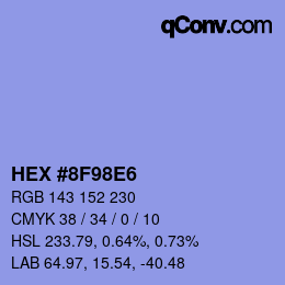 颜色代码: HEX #8F98E6 | qconv.com