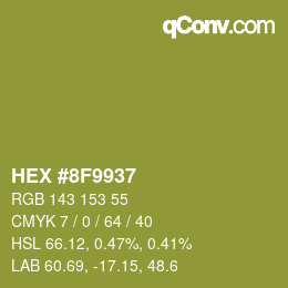 Color code: HEX #8F9937 | qconv.com