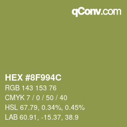 Color code: HEX #8F994C | qconv.com
