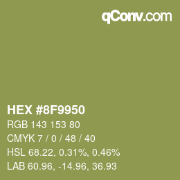 Color code: HEX #8F9950 | qconv.com