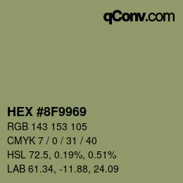 カラーコード: HEX #8F9969 | qconv.com