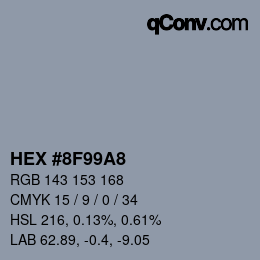 Color code: HEX #8F99A8 | qconv.com