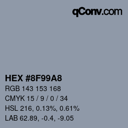 Color code: HEX #8F99A8 | qconv.com