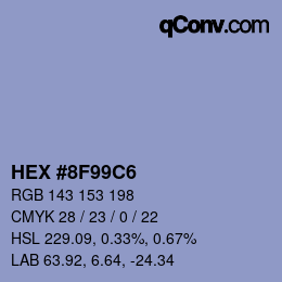 Color code: HEX #8F99C6 | qconv.com
