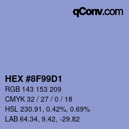 Color code: HEX #8F99D1 | qconv.com